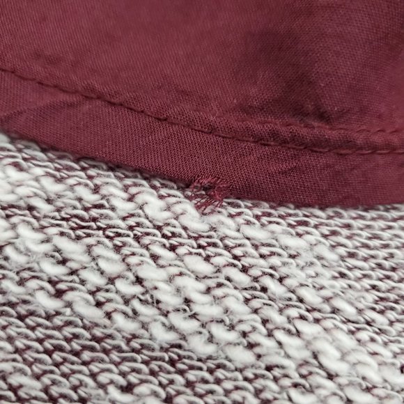 Lucky Brand Burgundy Knit/Woven Long Sleeve Tee - Picture 6 of 7